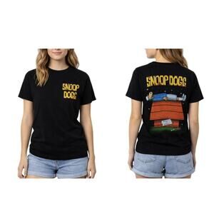 Snoop Dogg Double Sided Graphic Tee Black Rap Hip Hop Y2K Streetwear S Festivals